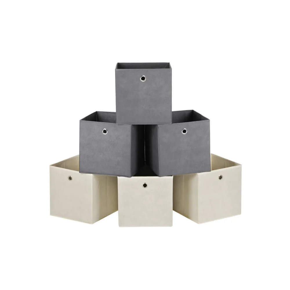 Set da 6 Scatole Portaoggetti Contenitori Tessuto