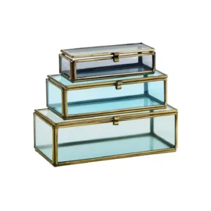 Set di 3 scatole vetro colorato Hapglass F Madam Stoltz - 38cm