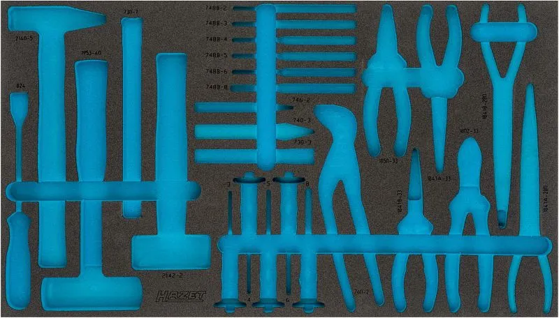 Inserto morbida schiuma Hazet 2 componenti per 163-479/26 Dimensioni/lunghezza: 691 mm x 392 mm Dimensioni del sistema org...