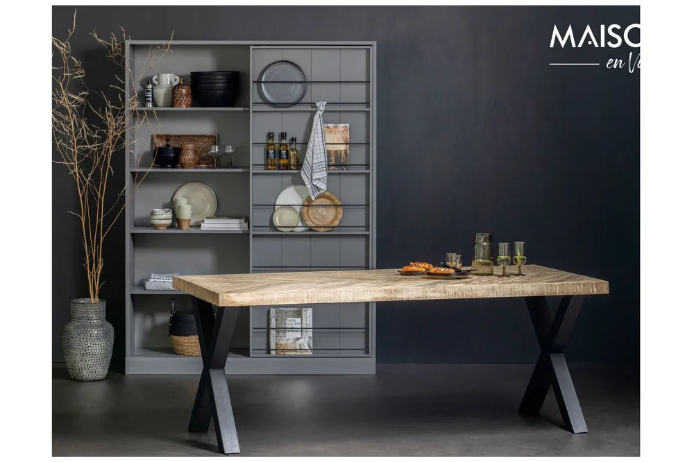 Cestino per il Pane Tavolo Tablo legno di mango bianco Woood - 180cm