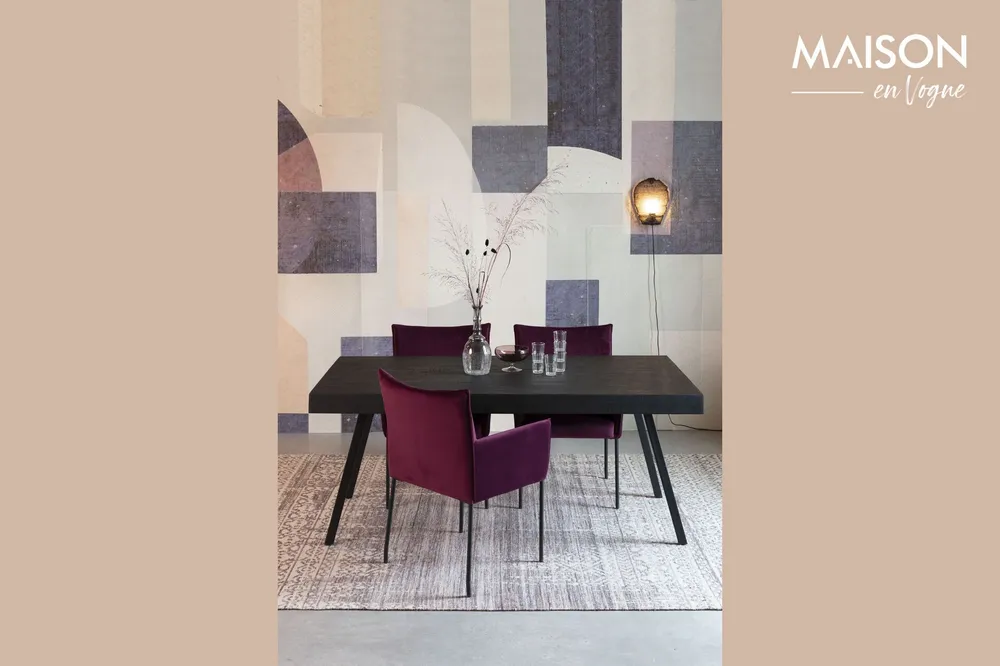 Elegante Design Tavolo da pranzo Suri nero legno 180 cm White Label - 180cm