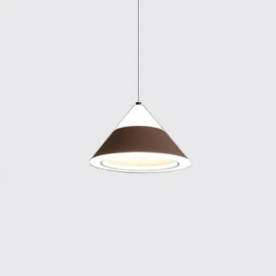 Lampada sospensione nordica 4 luci metallo con paralume cono nero/grigio/marrone per sala da pranzo