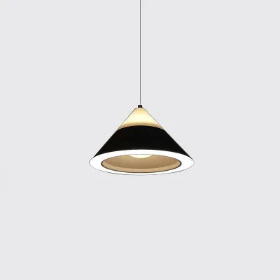 Lampada sospensione nordica 4 luci metallo con paralume cono nero/grigio/marrone per sala da pranzo