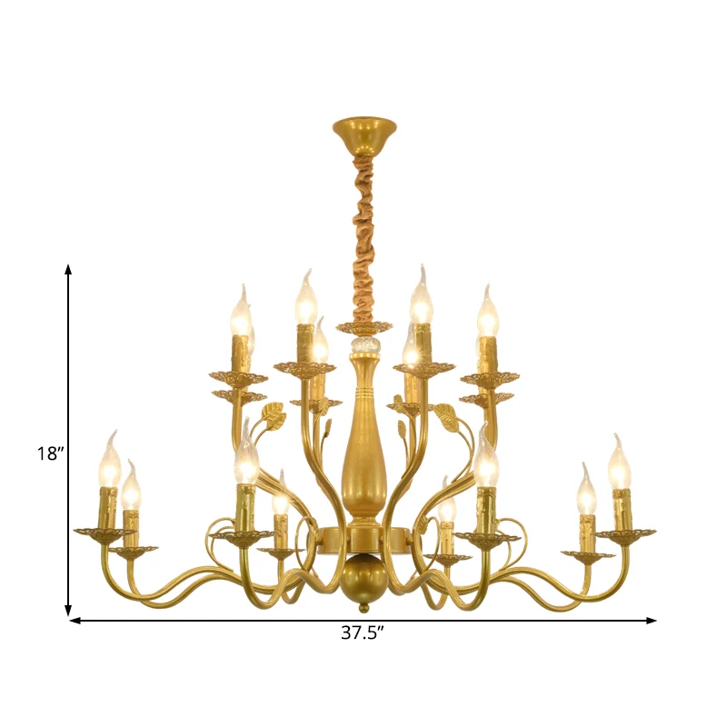 Lampadario sospensione metallo 5/12/16 luci, rustico, nero/oro, candela, sala da pranzo, sospensione soffitto