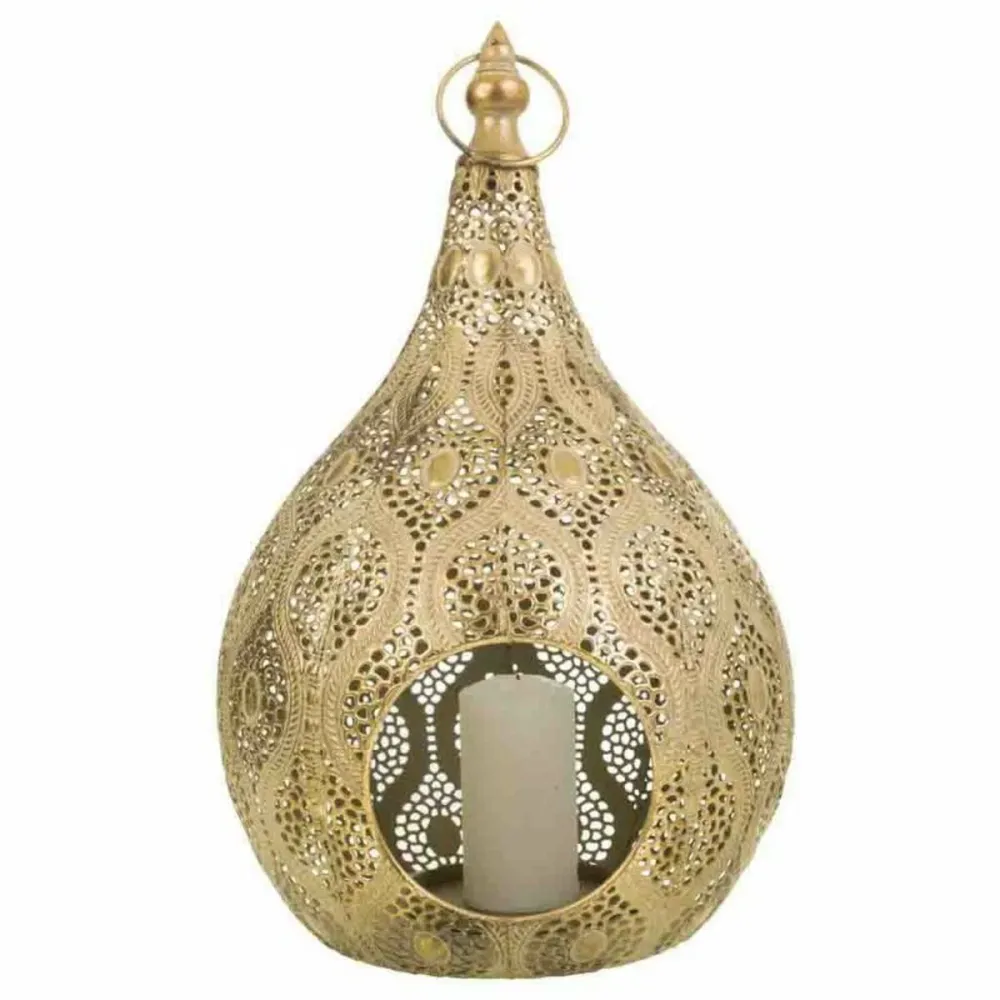 Portacandele Alexandra House Living Dorato Vetro Ferro 25 x 40 x 26 cm