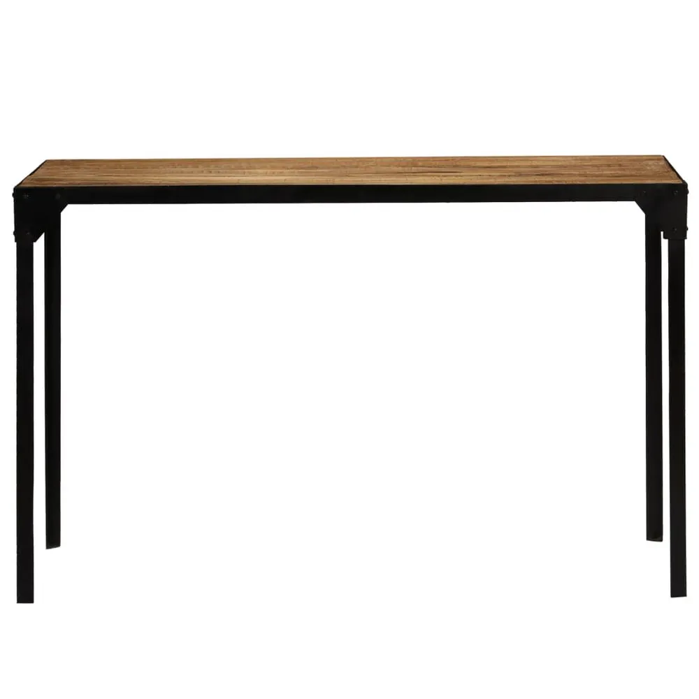 Premium Tavolo da Pranzo Massello di Mango Grezzo e Acciaio 120 cm
