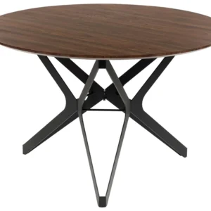 Round Dining Table ⌀ 120 cm Dark Wood and Nero notte ALURE