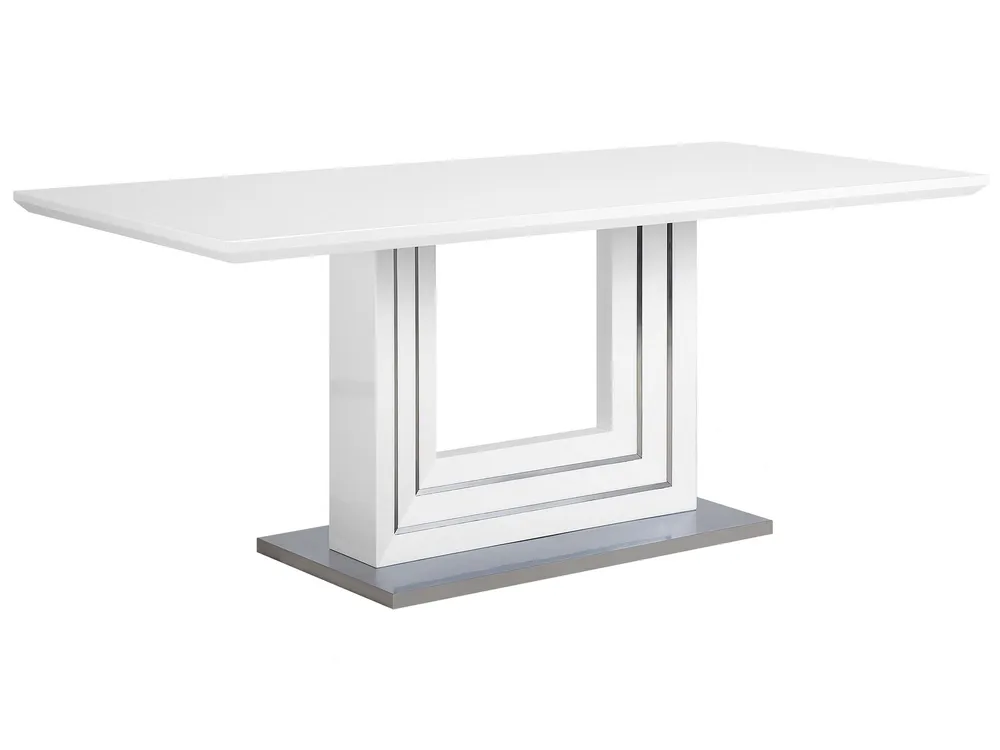 Set di Bicchieri Tavolo da pranzo legno e acciaio bianco 180 x 90 cm KALONA