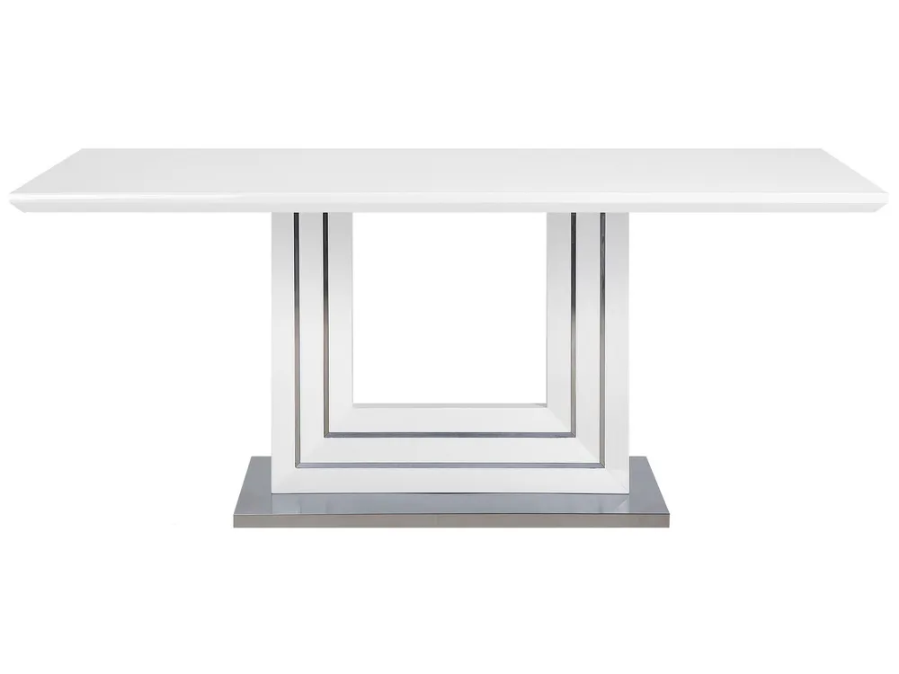 Set di Bicchieri Tavolo da pranzo legno e acciaio bianco 180 x 90 cm KALONA