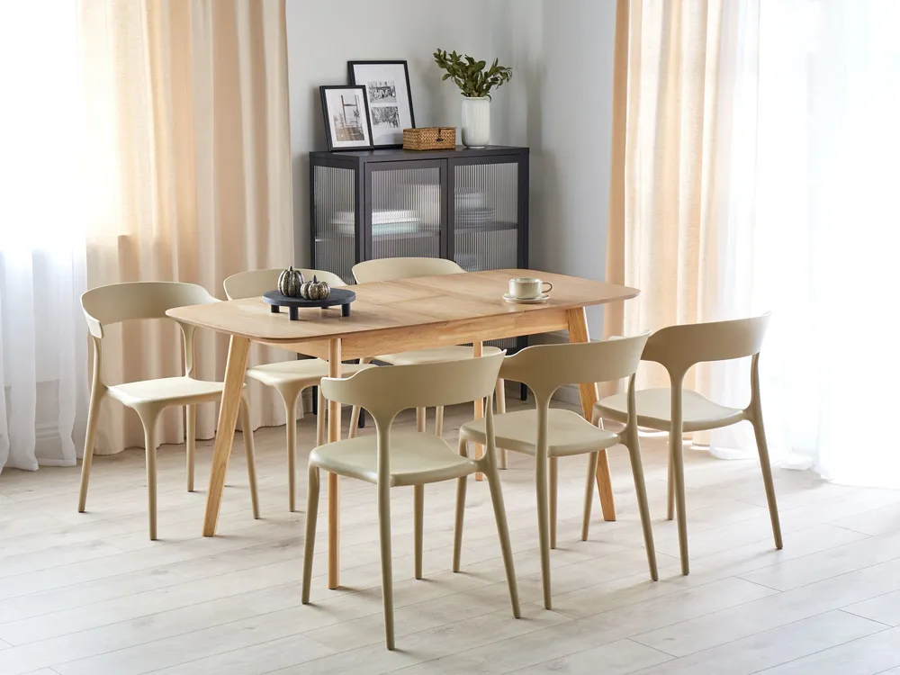 Set di Piatti Tavolo da pranzo estensibile legno palese 120/150 x 75 cm MADOX