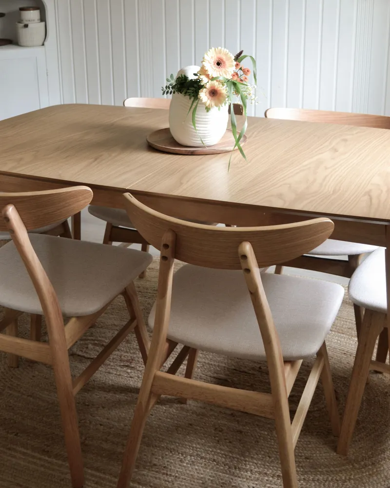 Set di Piatti Tavolo da pranzo estensibile legno palese 120/150 x 75 cm MADOX