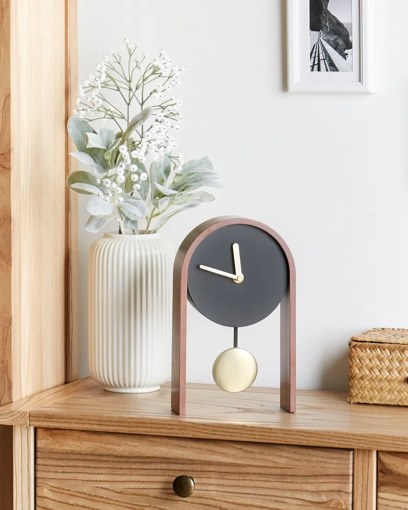 Table Clock Nero notte BLATTEN con 12 Pezzi