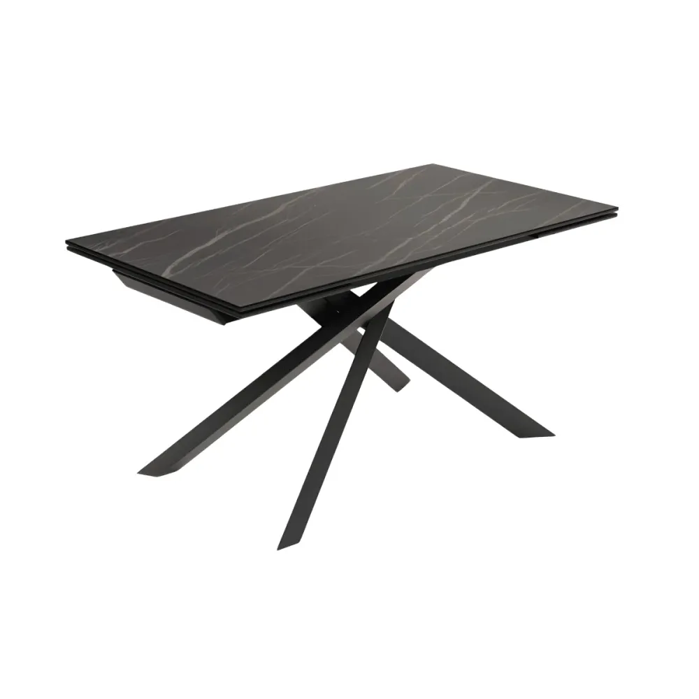 Tavolo allungabile recente "Salerno" ceramica su vetro temperato cm 160/240x90 76h con Base Antiscivolo