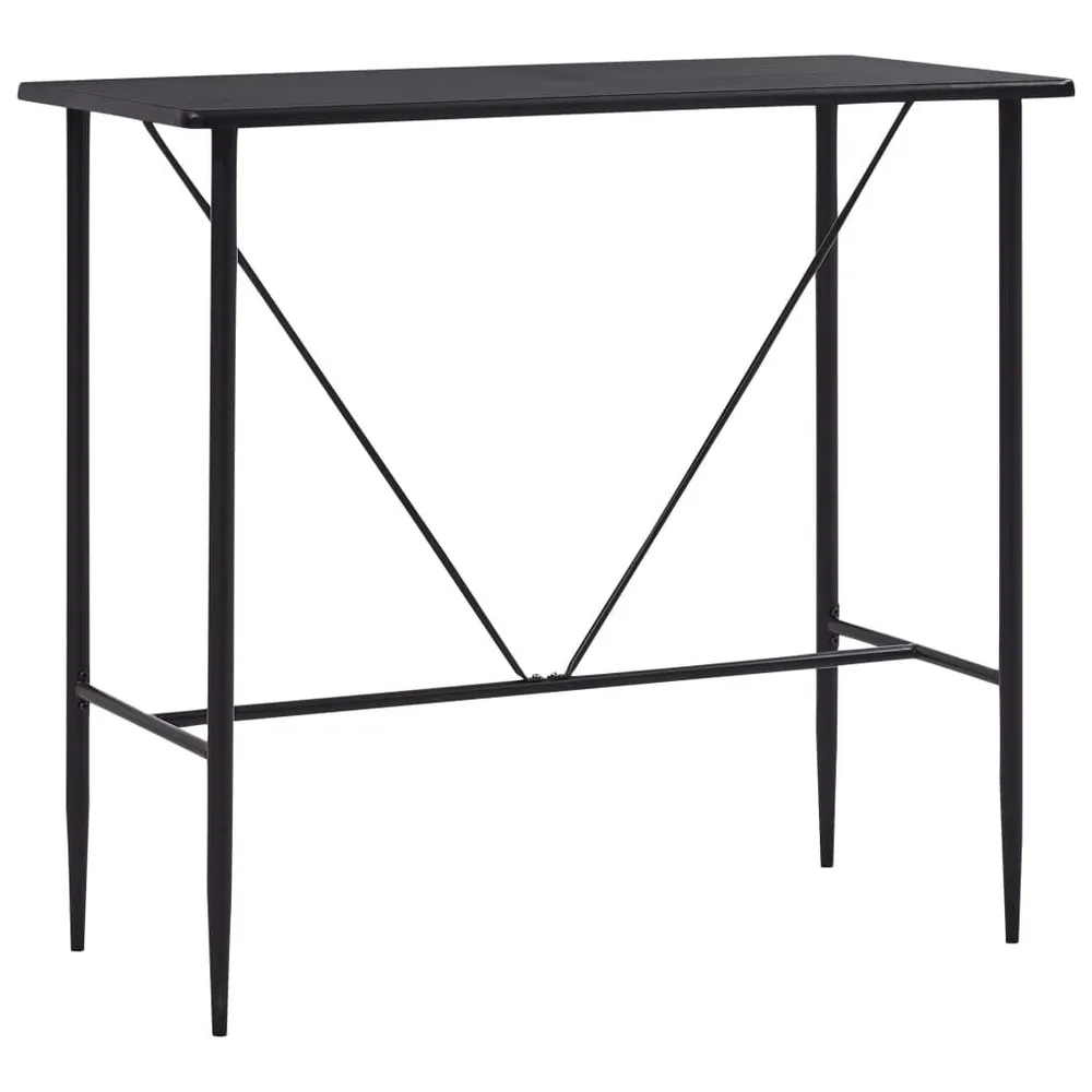 Tavolo da Bar Nero 120x60x110 cm MDF