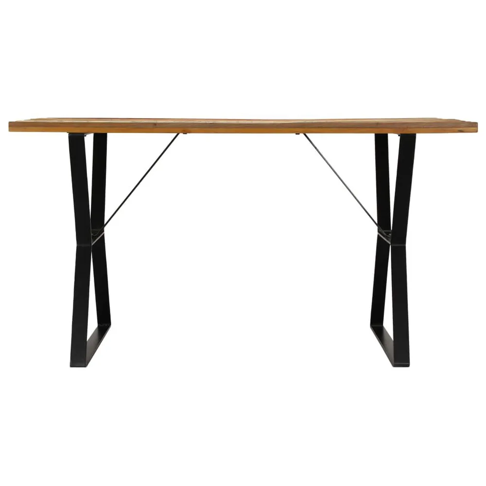 Tavolo da Pranzo 140x80x76 cm Legno Massello di Recupero Porcellana Bianca