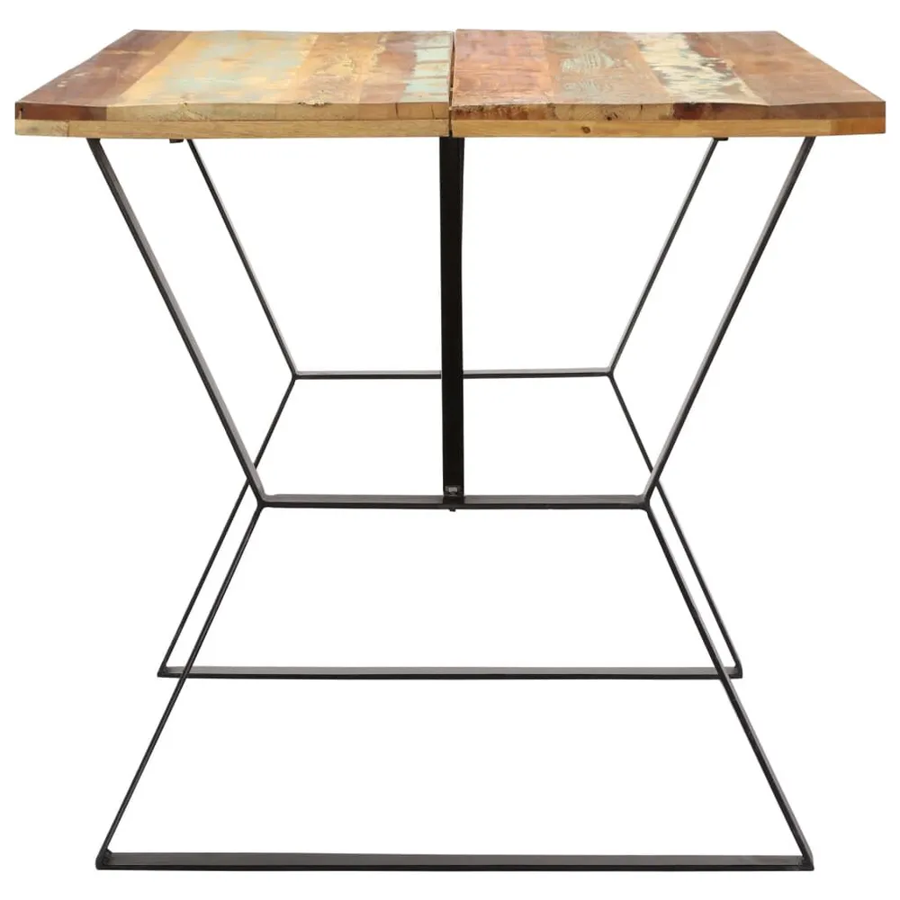 Tavolo da Pranzo 140x80x76 cm Legno Massello di Recupero Porcellana Bianca