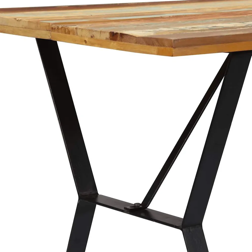 Tavolo da Pranzo 140x80x76 cm Legno Massello di Recupero Porcellana Bianca