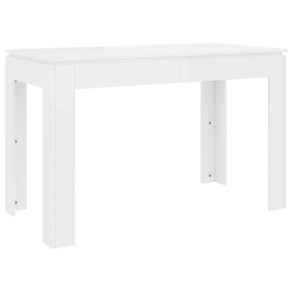 Tavolo da Pranzo Bianco Lucido 120x60x76 cm Legno Multistrato