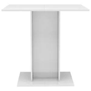 Tavolo da Pranzo Bianco Lucido 80x80x75 cm Legno Multistrato