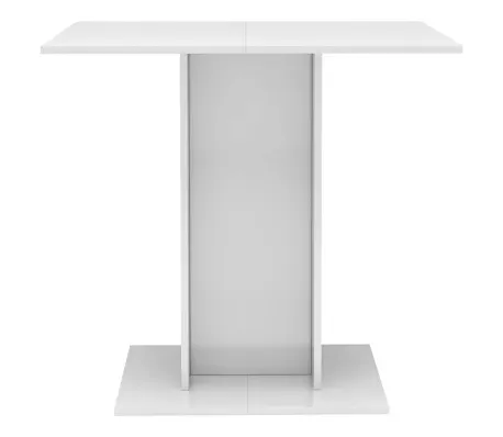 Tavolo da Pranzo Bianco Lucido 80x80x75 cm Legno Multistrato