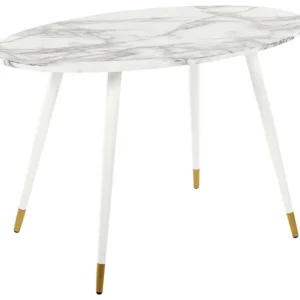 Tavolo da pranzo bianco e oro 120 x 70 cm GUTIERE per Ricevimenti