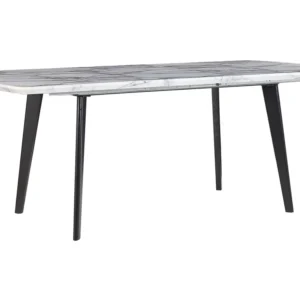 Tavolo da pranzo estensibile bianco/nero 160/200 x 90 cm MOSBY per Ospiti