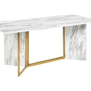 Tavolo da pranzo grigio trasparente e oro 100 x 200 cm CALCIO con Garanzia 2 Anni