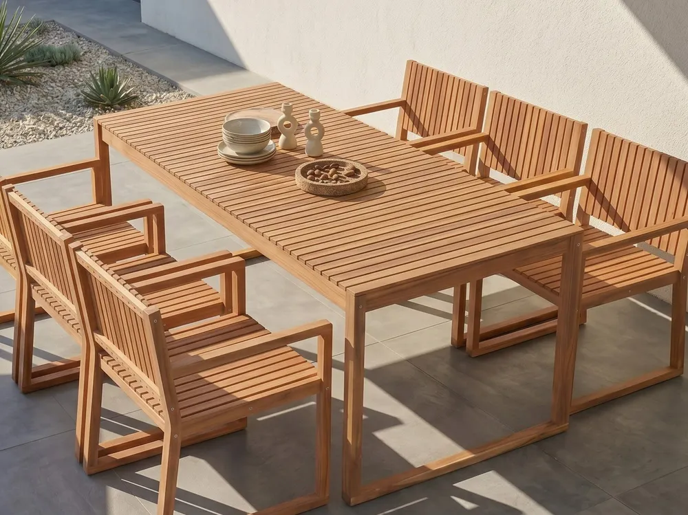 Tavolo da pranzo legno di acacia limpido 180 x 90 cm SASSARI II