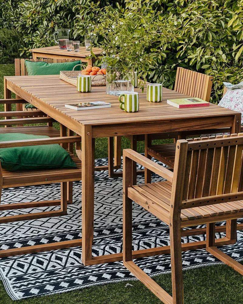 Tavolo da pranzo legno di acacia limpido 180 x 90 cm SASSARI II