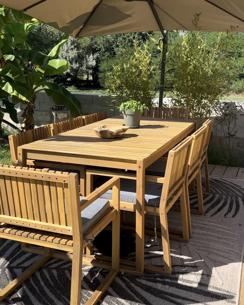 Tavolo da pranzo legno di acacia limpido 180 x 90 cm SASSARI II