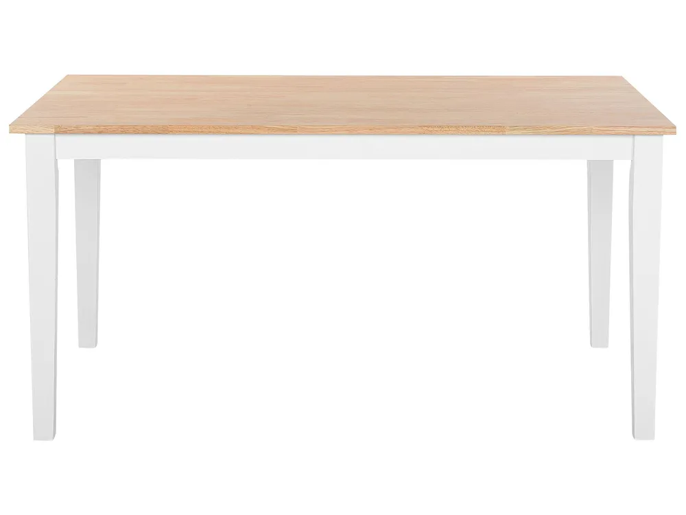 Tavolo da pranzo legno chiaro/bianco 150 x 90 cm GEORGIA Diametro 28 cm