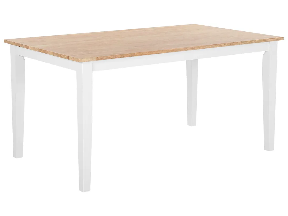 Tavolo da pranzo legno chiaro/bianco 150 x 90 cm GEORGIA per Ospiti