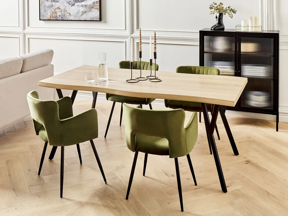 Tavolo da pranzo legno limpido 180 x 90 cm ALTON con Base Antiscivolo