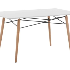 Tavolo da pranzo legno trasparente e bianco 140 x 80 cm BIONDI con Base Antiscivolo