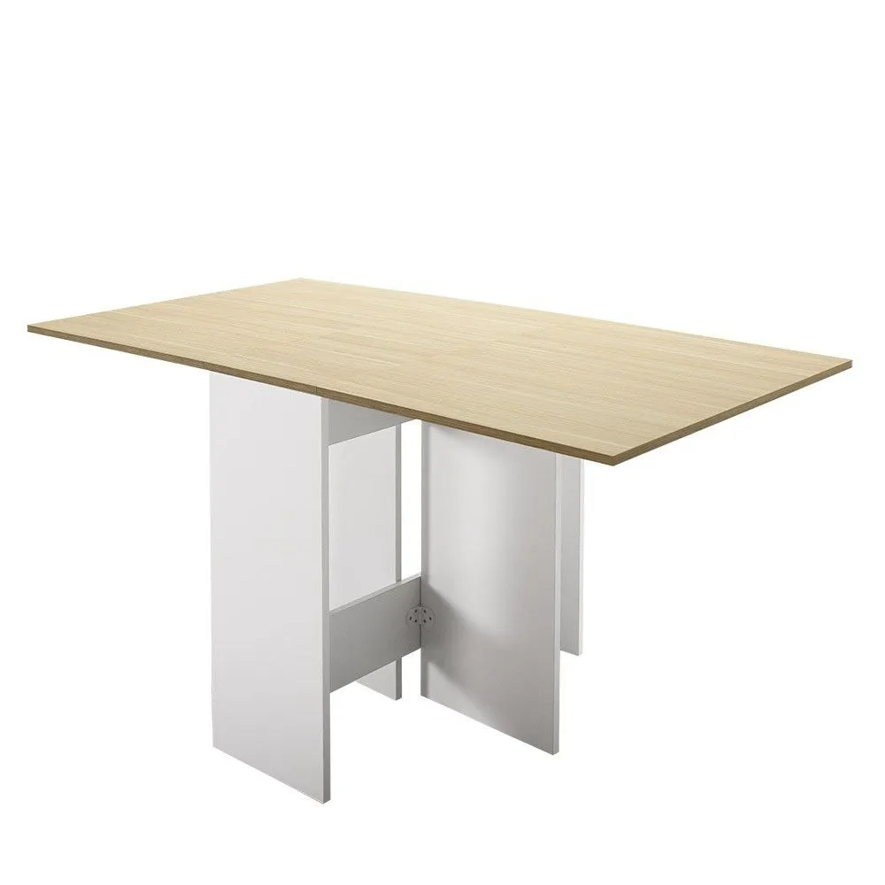 Tavolo da pranzo Meyas allungabile Rovere trasparente e legno bianco