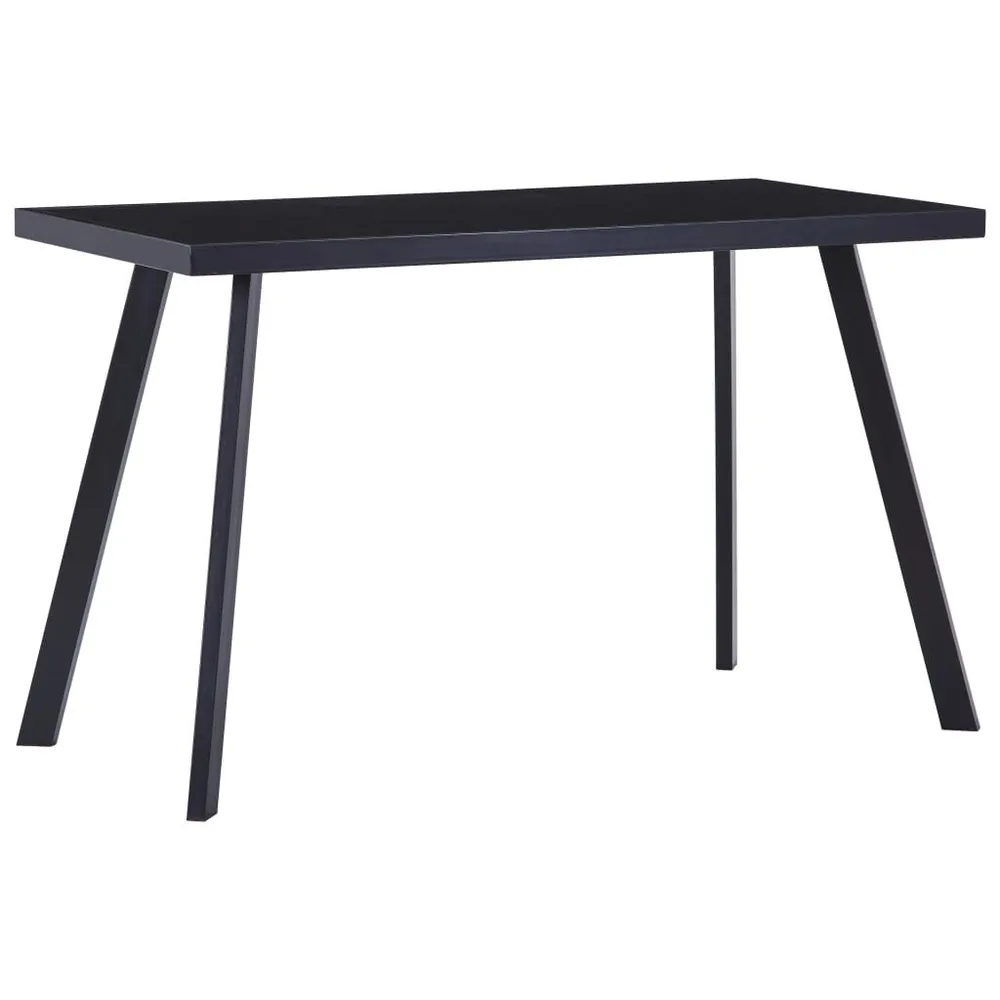 Tavolo da Pranzo Nero 120x60x75 cm Vetro Temperato Cristallo Sfaccettato