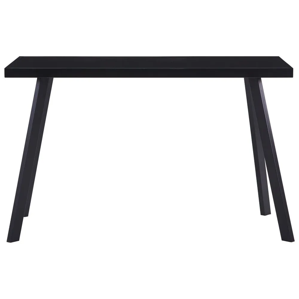 Tavolo da Pranzo Nero 120x60x75 cm Vetro Temperato Cristallo Sfaccettato