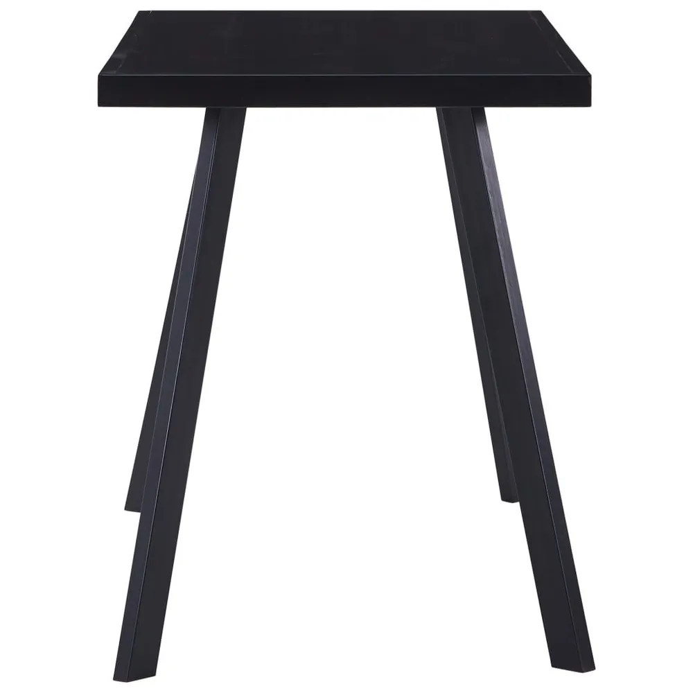 Tavolo da Pranzo Nero 120x60x75 cm Vetro Temperato Cristallo Sfaccettato