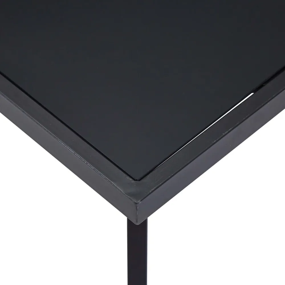 Tavolo da Pranzo Nero 120x60x75 cm Vetro Temperato Cristallo Sfaccettato