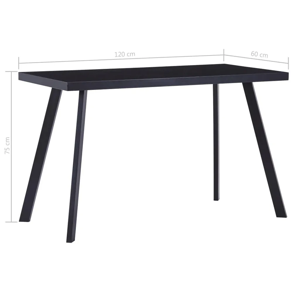 Tavolo da Pranzo Nero 120x60x75 cm Vetro Temperato Cristallo Sfaccettato