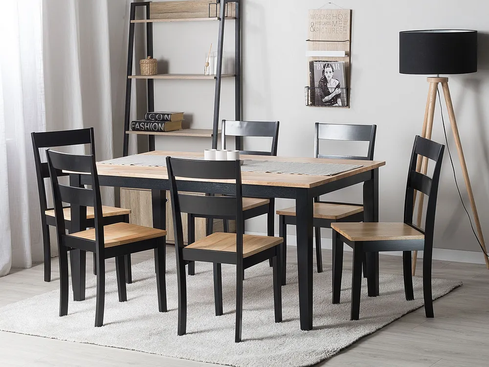 Tavolo da pranzo 6 posti legno/nero GEORGIA per Matrimonio