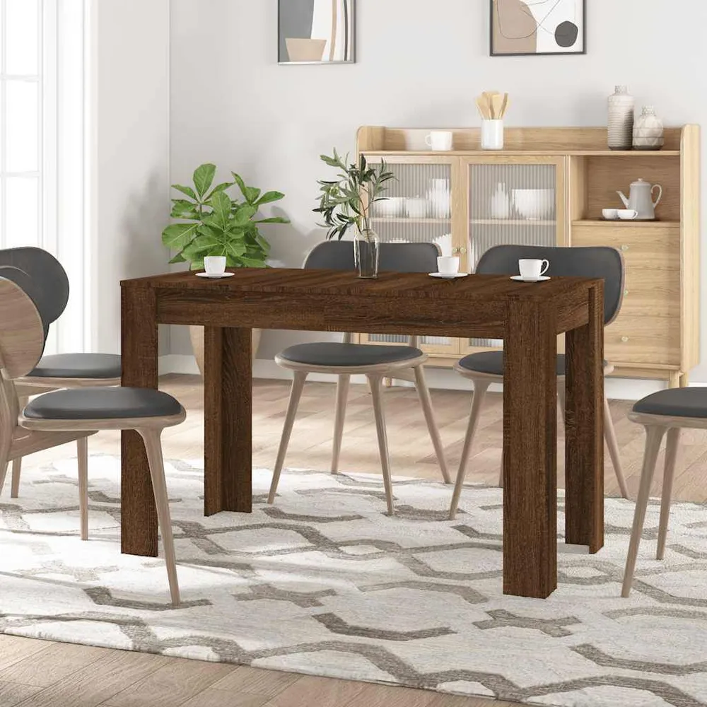 Tavolo da Pranzo Rovere Marrone 120x60x76 cm Legno Multistrato per Ospiti