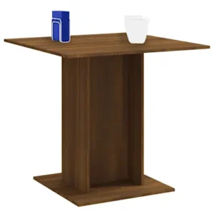 Tavolo da Pranzo Rovere Marrone 80x80x75 cm Legno Multistrato per Ospiti