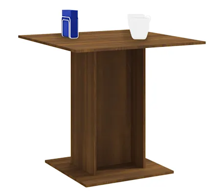 Tavolo da Pranzo Rovere Marrone 80x80x75 cm Legno Multistrato per Ospiti