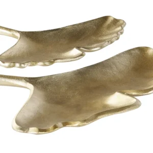 Trinket Dish Set Ginkgo Leaf Gold PALENQUE per Ospiti