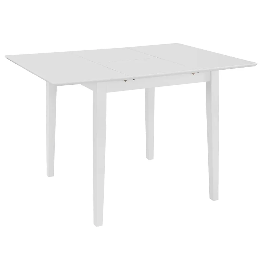 Vassoio Portatile Tavolo da Pranzo Estensibile Bianco (80-120)x80x74 cm MDF