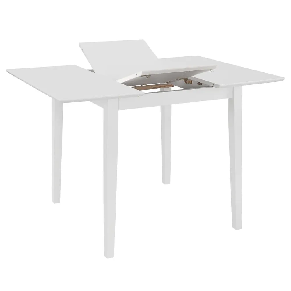 Vassoio Portatile Tavolo da Pranzo Estensibile Bianco (80-120)x80x74 cm MDF