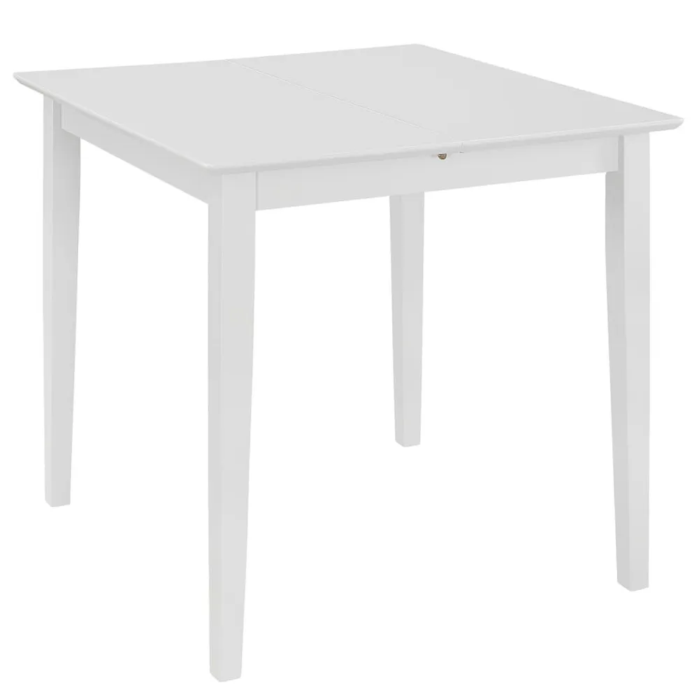 Vassoio Portatile Tavolo da Pranzo Estensibile Bianco (80-120)x80x74 cm MDF