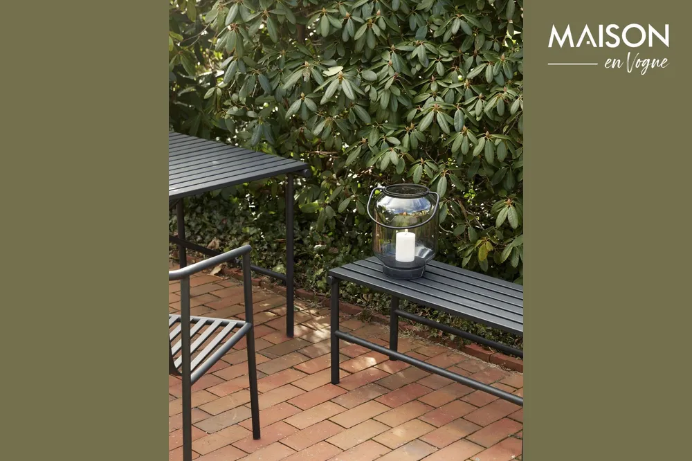 Villa piccolo tavolo da pranzo acciaio inox nero Hübsch - 90cm