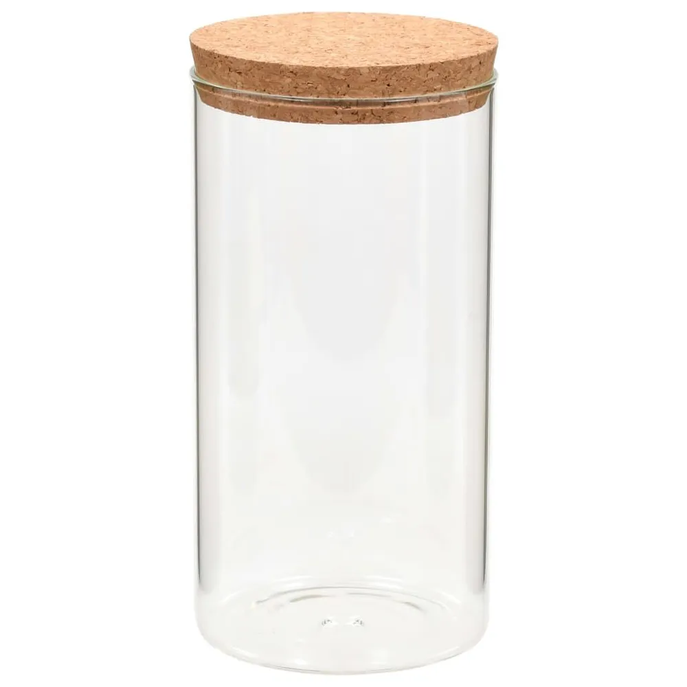 Barattoli Vetro con Coperchio Sughero 6 pz 1100 ml
